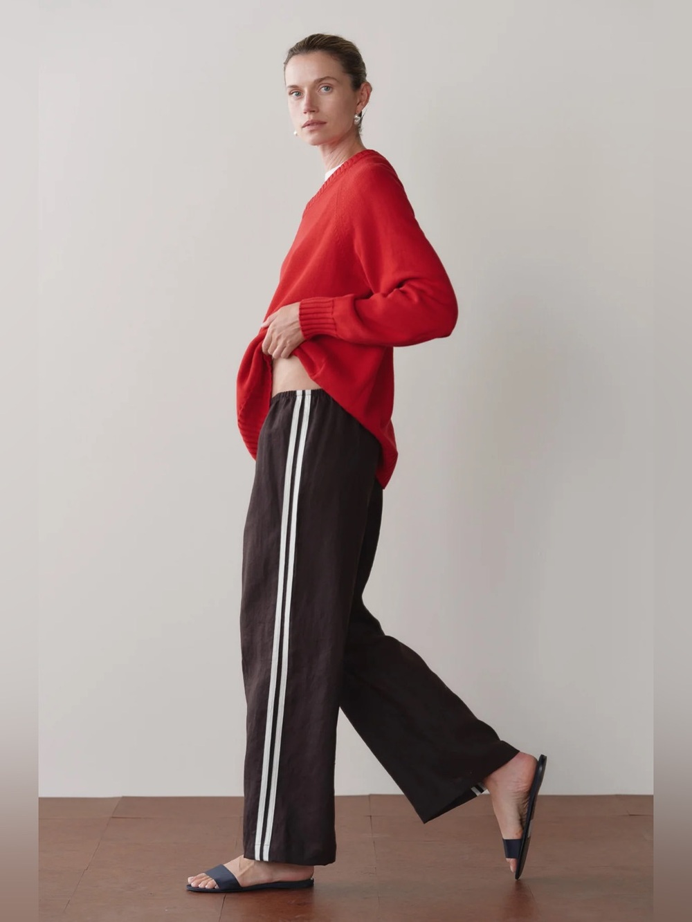 Donni Linen Crop Stripe Pant